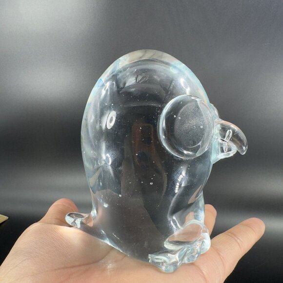 Lucio Zanetti Murano Clear Glass Big Eyed Bird Owl Whimsical Italian Glass VTG - Picture 11 of 15